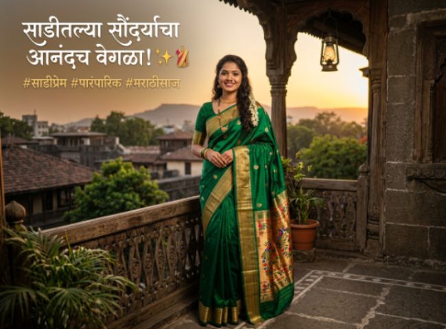 1. Saree Caption in Marathi 🥻✨