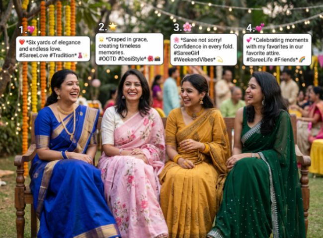 4. Saree Captions for Instagram 📸🥻