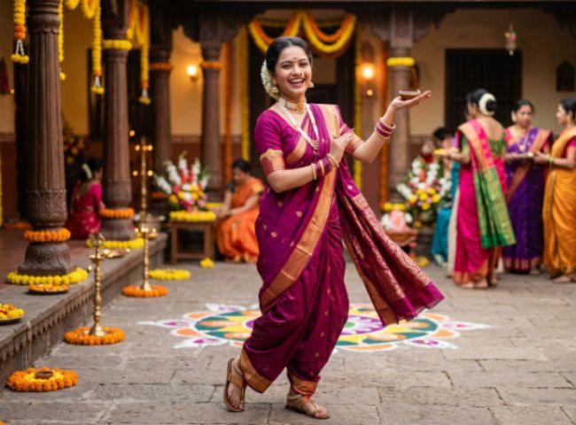 7. Marathi Mulgi Caption for Instagram 💃🌸