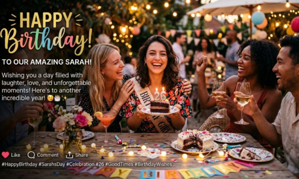 Birthday Wishes for Social Media with Images & Messaging