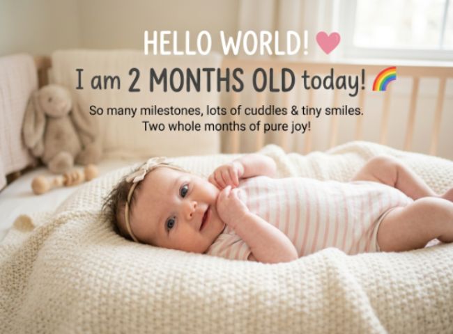 Simple 2 Months Old Baby Caption in Easy Words