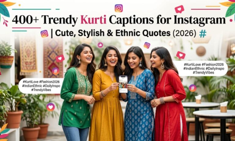 400+ Trendy Kurti Captions for Instagram | Cute, Stylish & Ethnic Quotes (2026) 