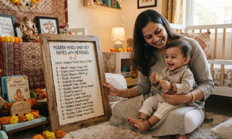 Modern Hindu Baby Boy Names with Meanings (A–Z) – Latest, Unique & Popular Names (2026)