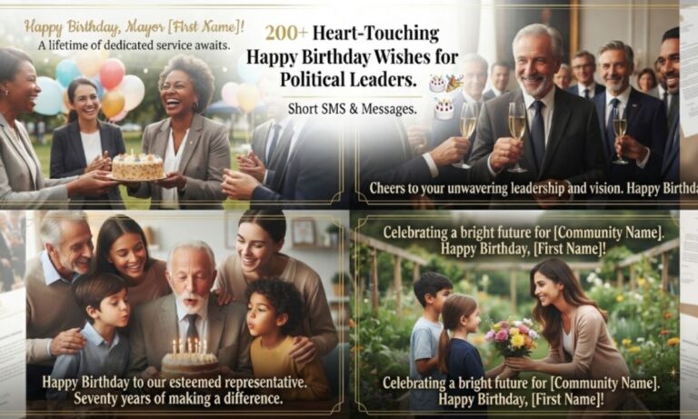 200+ Heart-Touching Happy Birthday Wishes for Political Leaders | Short SMS & Messages🎂🎉